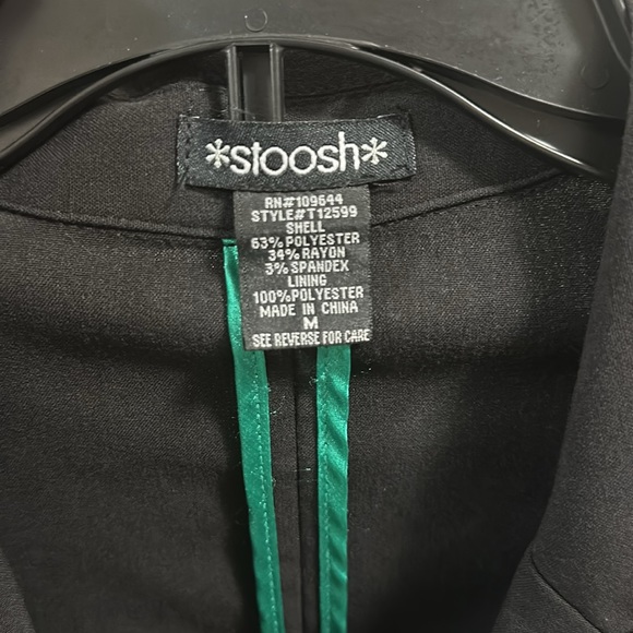 Stoosh women's black blazer 3/4 ruched sleeves stretchy fabric size M - Picture 7 of 9